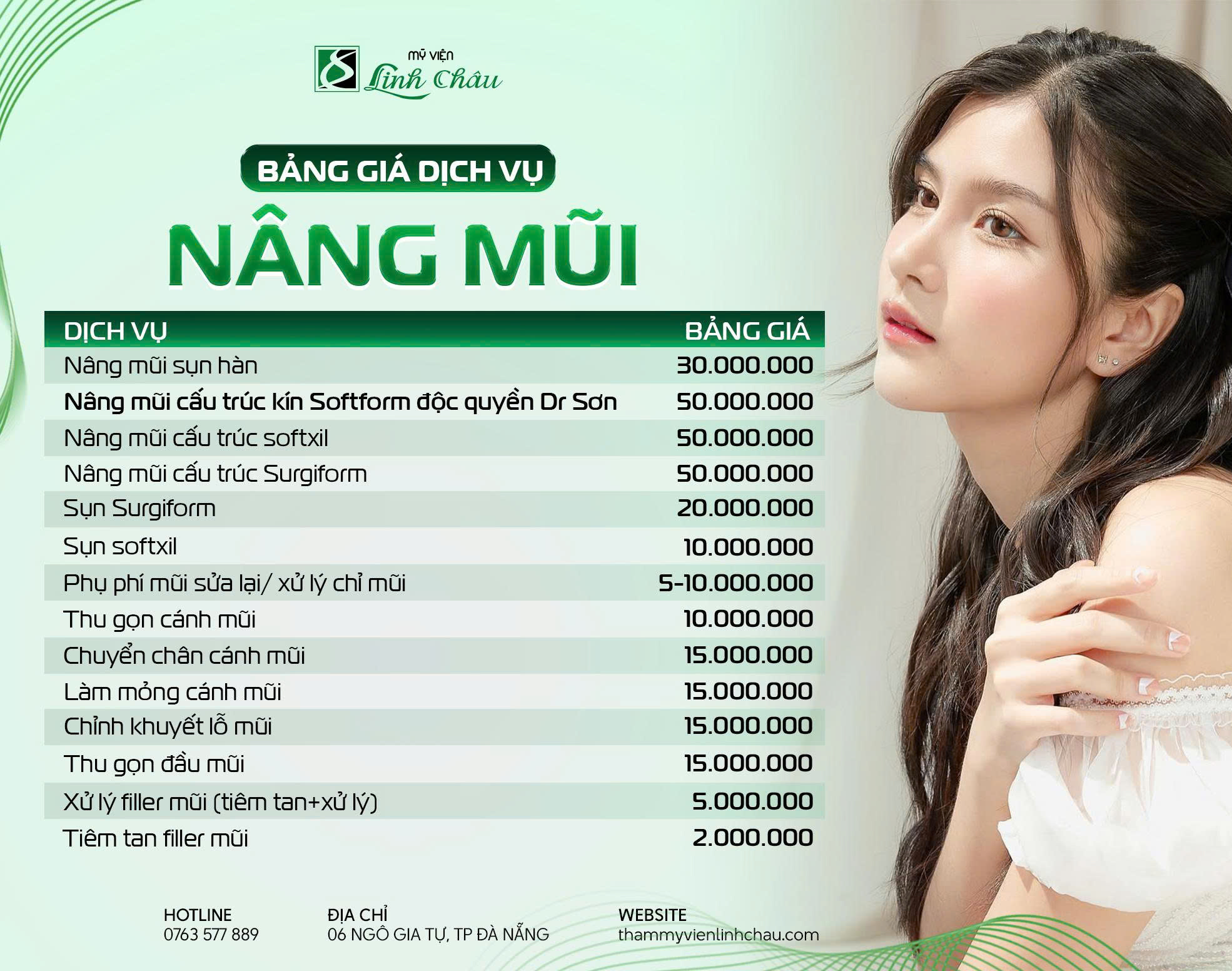 bang gia nang mui tại TMV Linh Châu