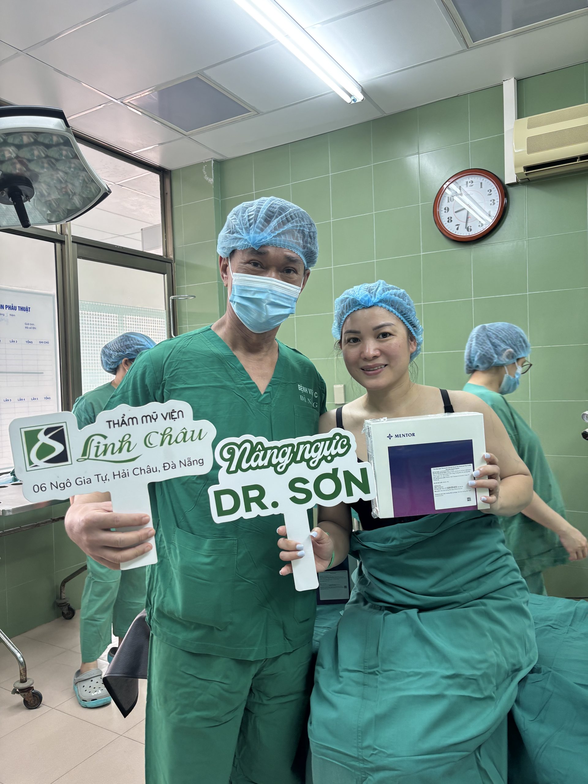 Nâng ngực túi Mentor tại  TMV Linh Châu